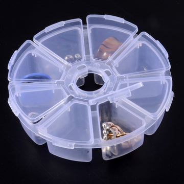 8 Slots Earrings Jewelry Storage Box Case Craft Organizer Beads Multi Grids Transparent Plastic Storage Box Portable Jewelry Box daiiibabyyy